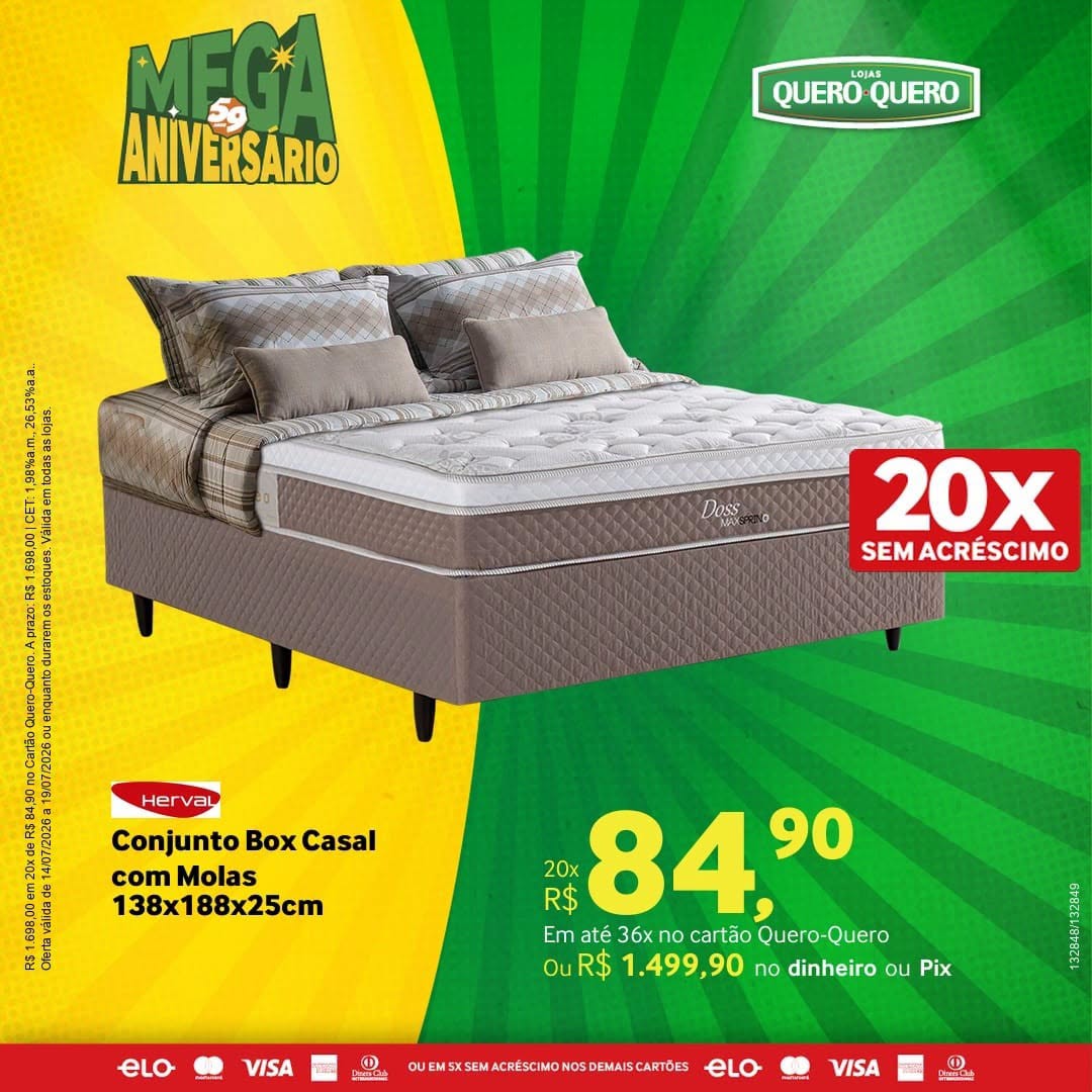 Quero-quero de Não-Me-Toque com ofertas do mega aniversário!