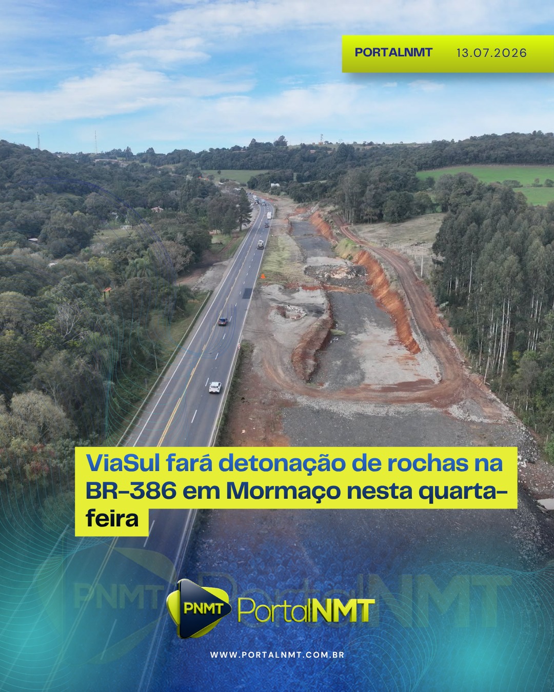 Imagem: ViaSul fará detonação de rochas na BR-386 em Mormaço nesta quarta-feira A ViaSul, concessionária responsável pela BR-386...