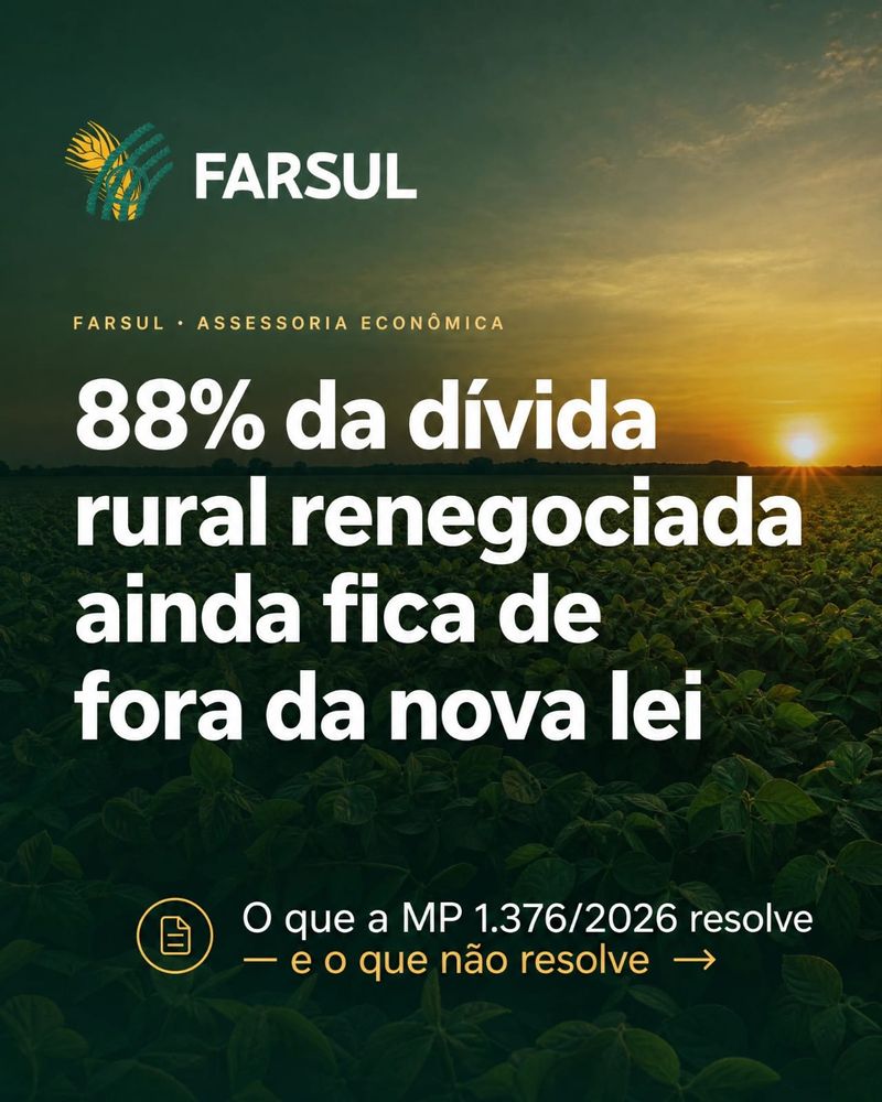 MP 1.376/2026 não resolve dívida rural